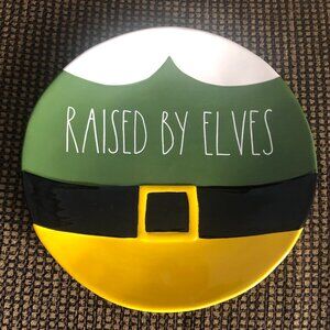 NEW Rae Dunn Elf Plate "Raised By Elves" 11" Diameter